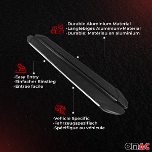 Genesis GV80 Side Steps - Omac - APA Aluminium (203) 2Pcs - Silver Black - 2021 Genesis GV80 Side Steps - Omac - APA Aluminium (203) 2Pcs - Silver Black - 2021